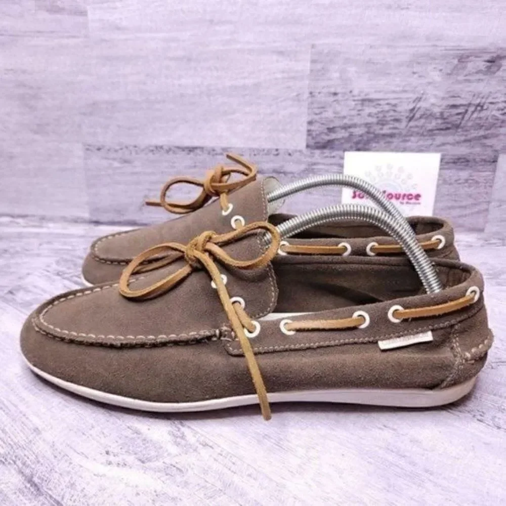 Calvin Klein Jameson Slip on Suede Boat Shoe Brown Men's sz 9